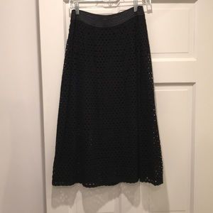 Black Eyelet Skirt